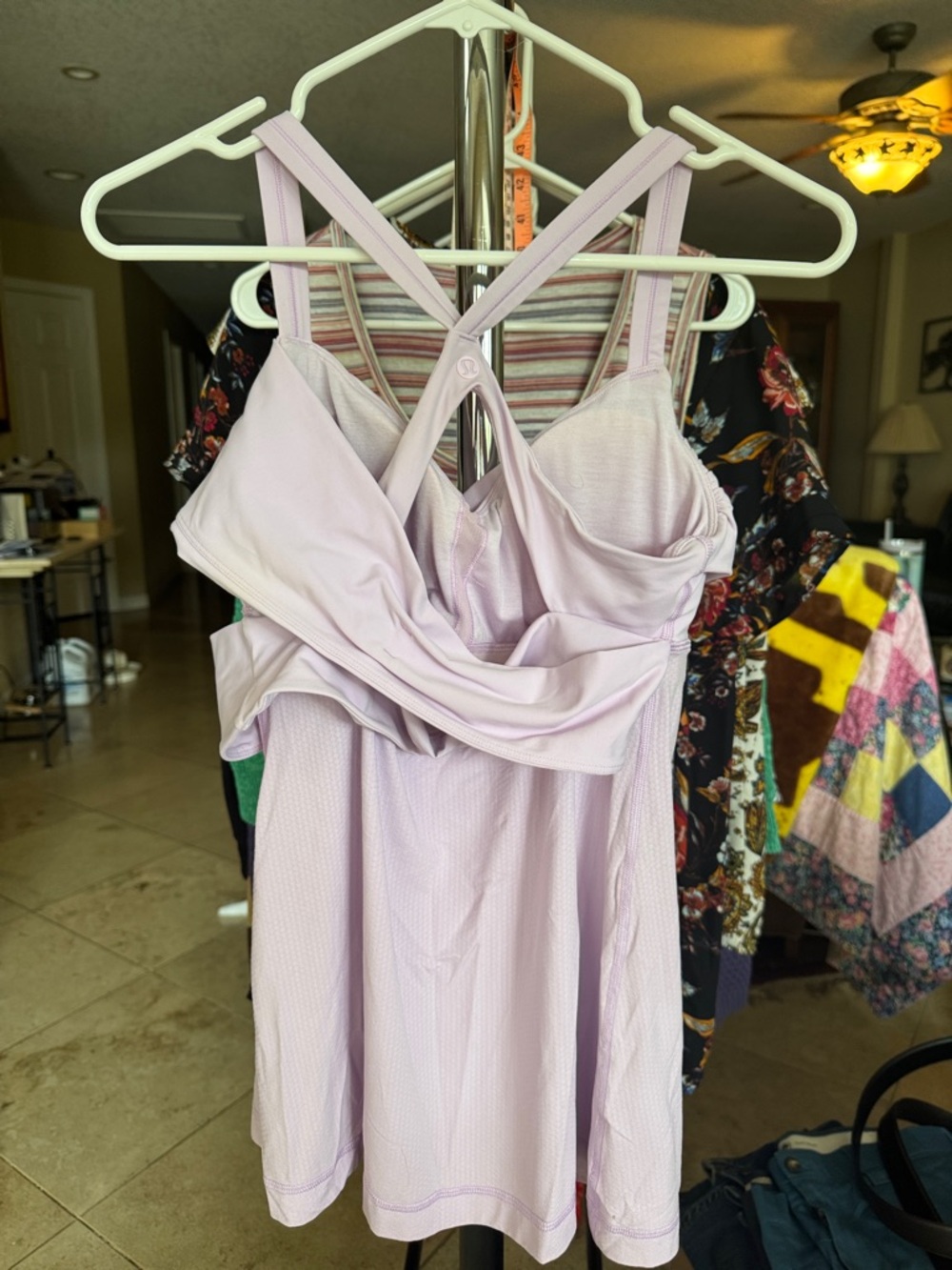 Lilac Cross-Back Women's Top - Picture 2 of 5